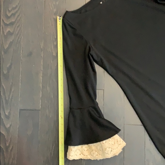 Mini Black Dress Lace Cream Cuffs - Size Small - Picture 7 of 8